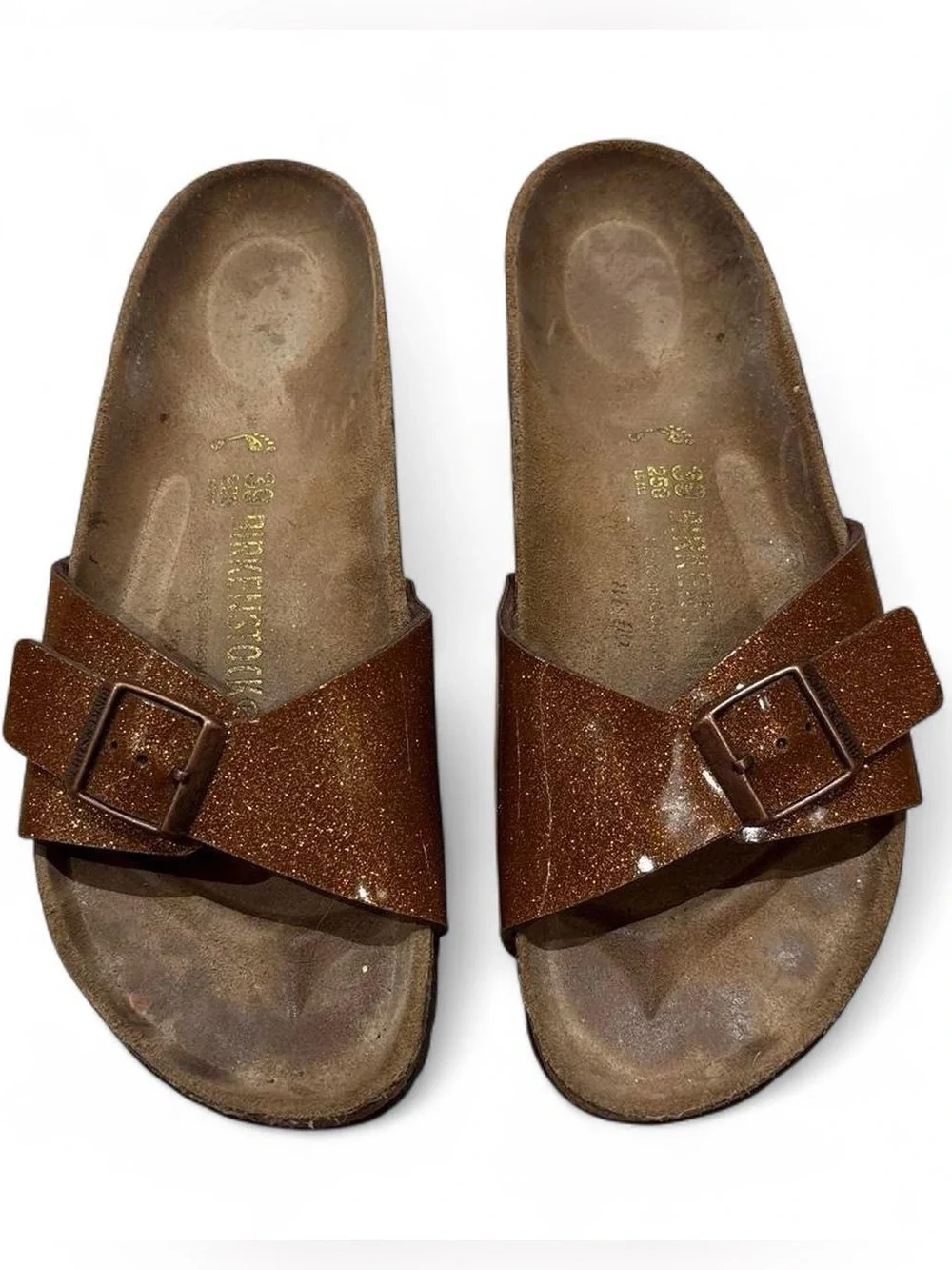 Birkenstock Madrid Birko Flor Bronze Brown glitter sandals